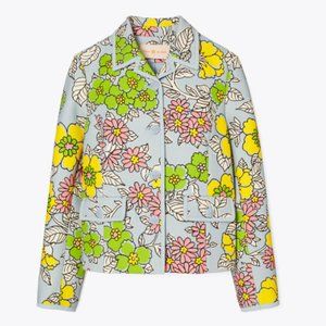 NWT Tory Burch Wallpaper Floral Twill Crepe Jacket